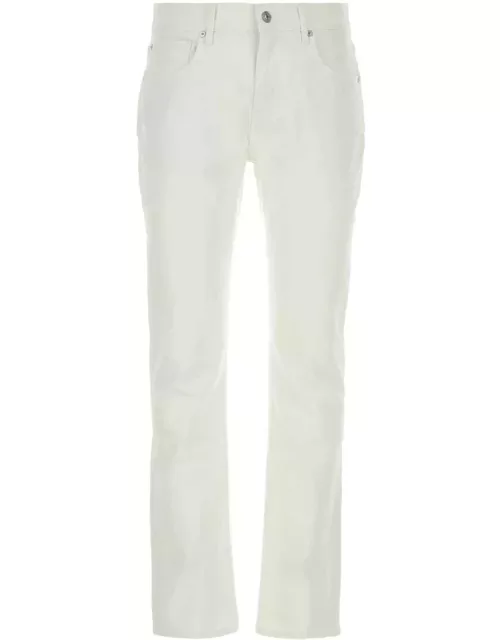7 For All Mankind White Stretch Denim The Straight Jean