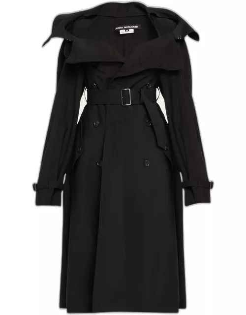 Double-Breasted Trench Midi Dres