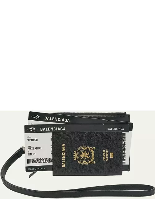 Men's Passport Zip Wallet with Strap