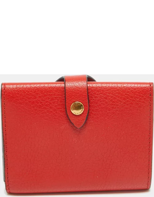 Burberry Red Leather Harlow Compact Wallet