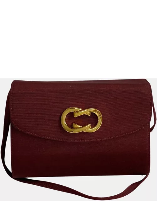 Gucci Red Canvas GG Ring Crossbody Bag