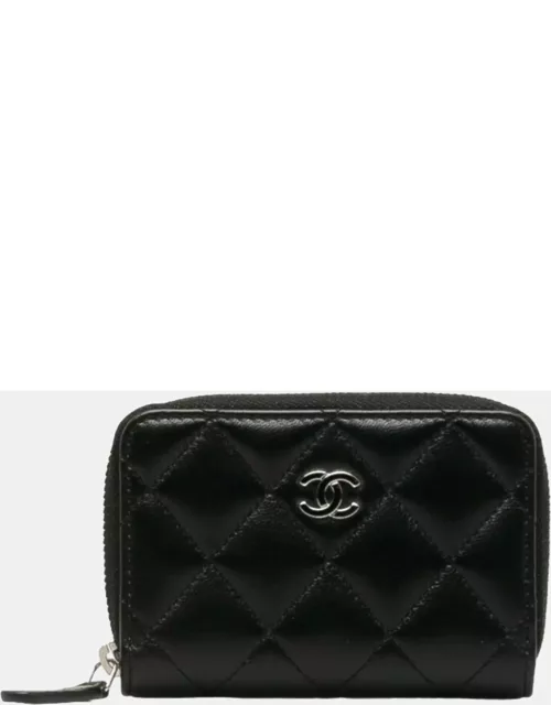 Chanel Black Quilted Caviar Classic Zipped Coin Purse