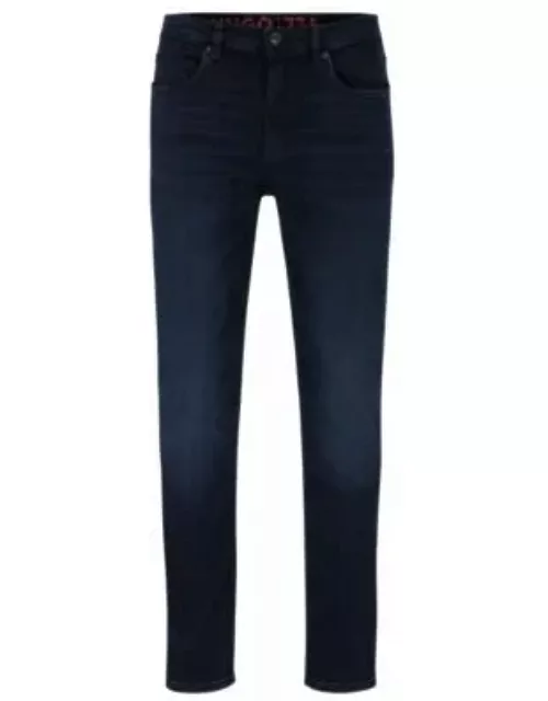 Extra-slim-fit jeans in blue-black stretch denim- Dark Blue Men's Jean