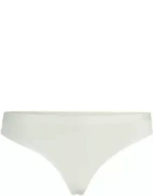 Low-rise thong in stretch jersey with logo waistband- White Women's Underwear, Pajamas, and Sock