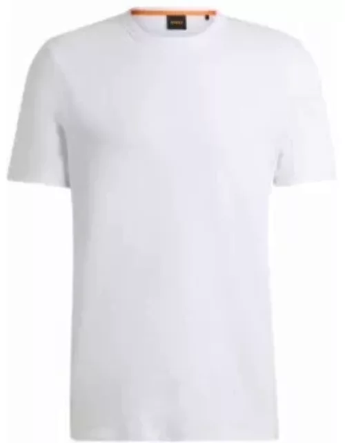 Slub-cotton T-shirt with logo detail- White Men's T-Shirt