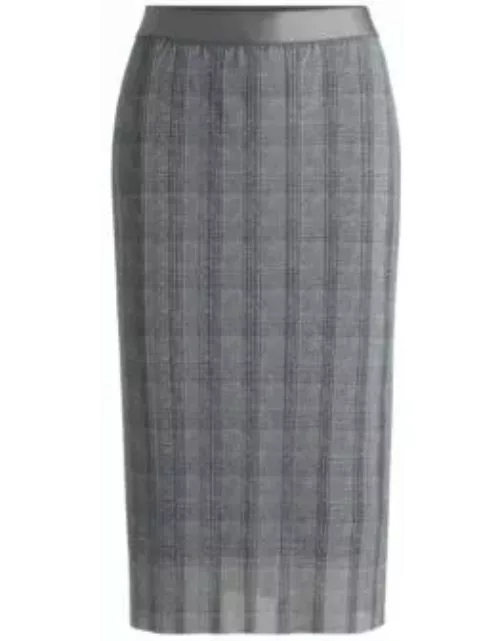 Stretch-tulle slim-fit skirt with seasonal print- Patterned Women's Casual Skirt