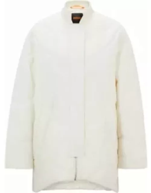 Quilted jacket with water-repellent finish- White Women's Casual Jacket