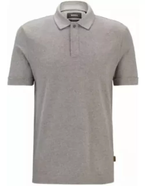 Regular-fit polo shirt in moulin cotton and silk- Light Green Men's Polo Shirt
