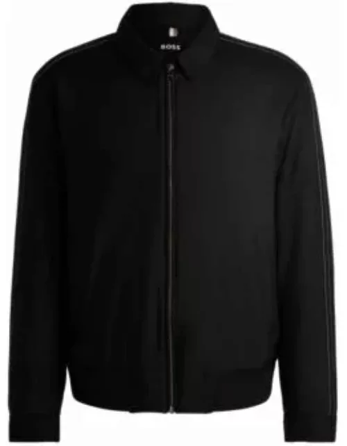 Regular-fit jacket in water-repellent material- Black Men's Casual Jacket