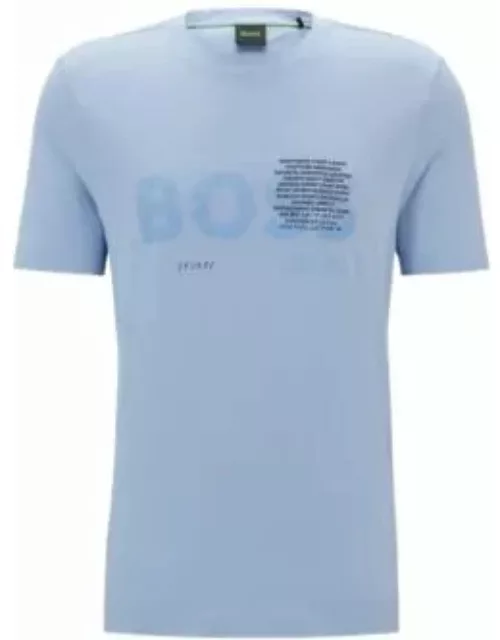 Cotton-jersey regular-fit T-shirt with signature artwork- Light Blue Men's T-Shirt