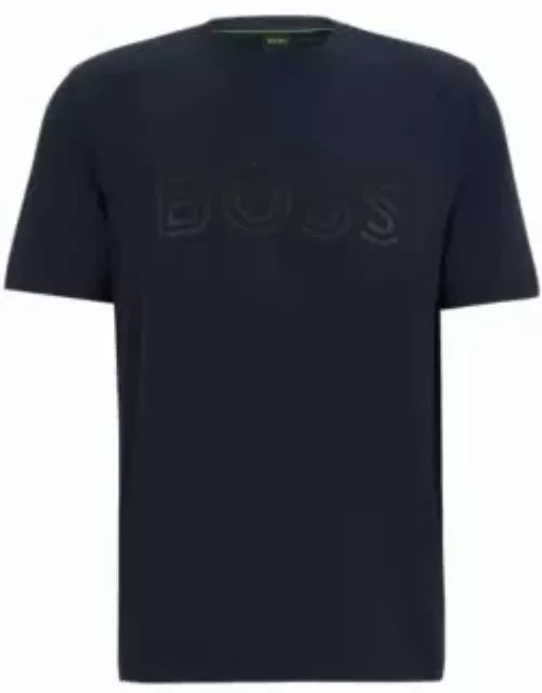 Cotton-jersey regular-fit T-shirt with logo artwork- Dark Blue Men's T-Shirt