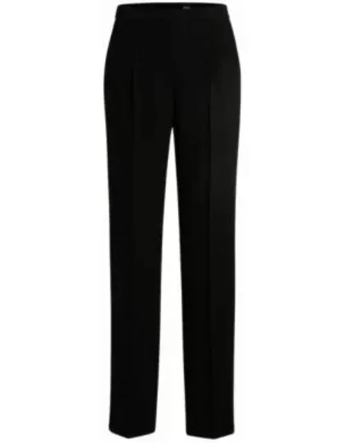 Regular-fit trousers in matte fabric- Black Women's Formal Pant