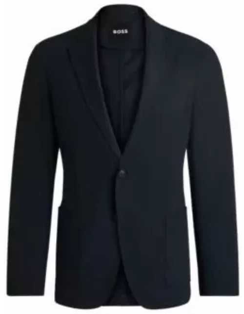 Slim-fit jacket in wrinkle-resistant performance-stretch fabric- Dark Blue Men's Sport Coat