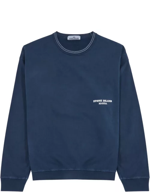 Stone Island Marina Logo-print Cotton Sweatshirt - Blue