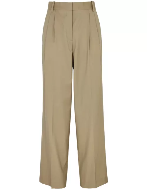 Rohe Pleated Wide-leg Wool Trousers - Beige - 38 (UK10 / S)
