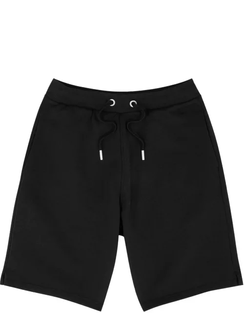 Ami Paris Logo-embroidered Stretch-cotton Shorts - Black