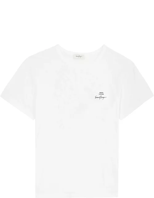 Second Layer Spiderweb Printed Cotton T-shirt - White