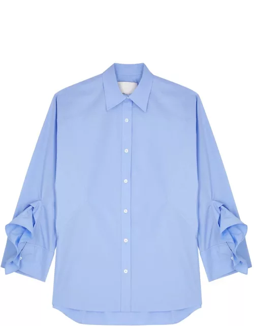 3.1 Phillip Lim Ruffle-trimmed Cotton-blend Poplin Shirt - Blue - M (UK12 / M)