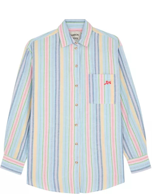 Damson Madder Skyla Striped Cotton-blend Shirt - Multicoloured - 10 (UK10 / S)