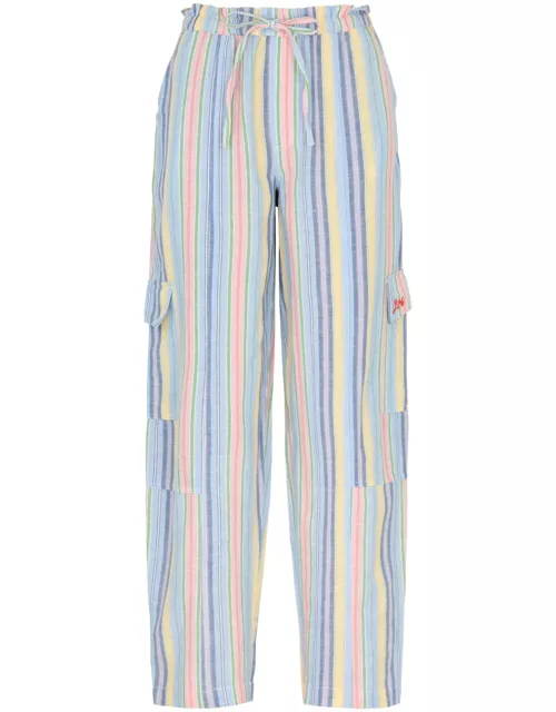 Damson Madder Sicily Striped Cotton-blend Cargo Trousers - Multicoloured - 10 (UK10 / S)