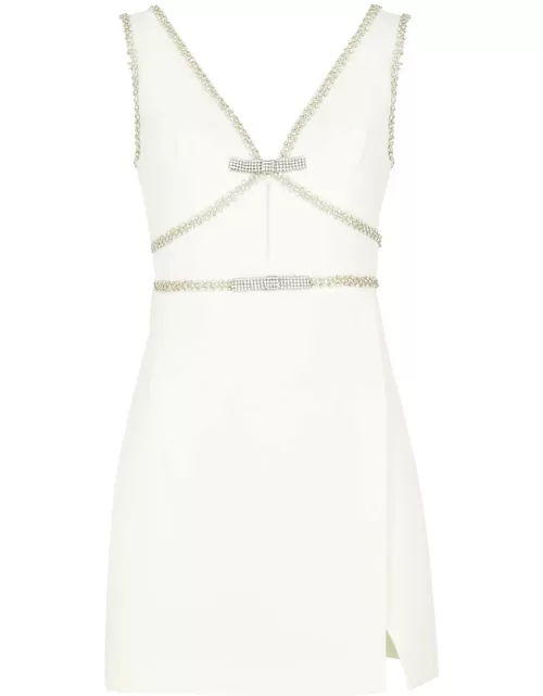 Self-portrait Bow Crystal-embellished Mini Dress - White - 10 (UK10 / S)