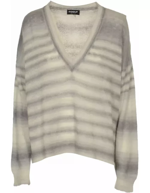 Dondup V-neck Stripe Dyed Sweater