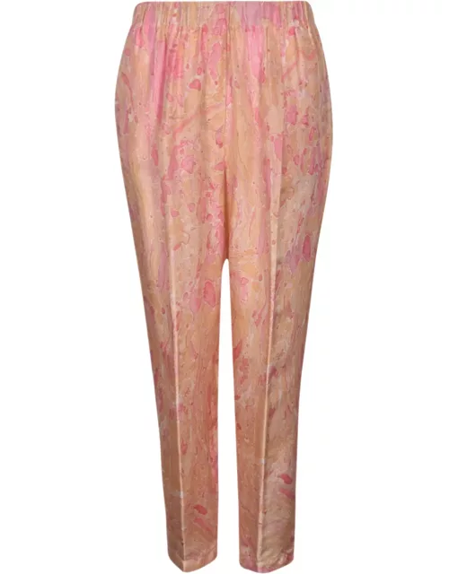 Forte_Forte Ribbed Waist Printed Trouser