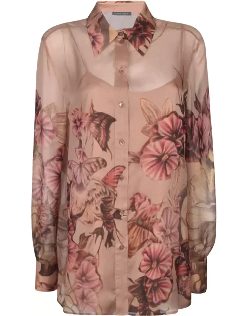 Alberta Ferretti Silk Shirt With Floral Print