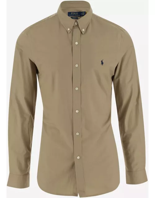Polo Ralph Lauren Brown Long-sleeved Shirt With Logo