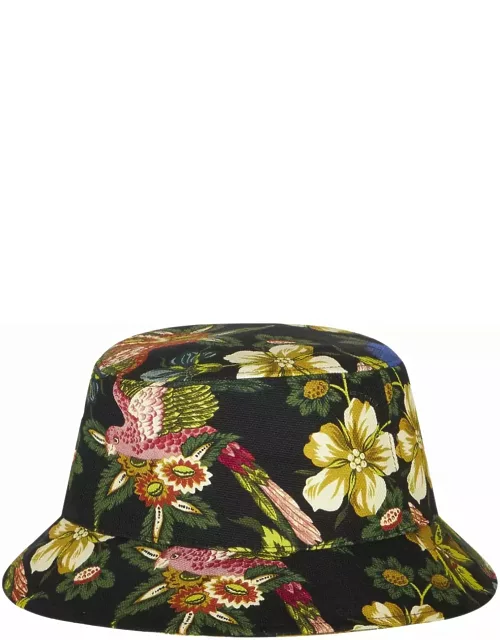 Etro Black Bucket Hat With Print