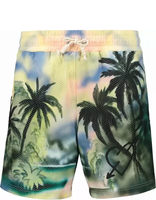 Palm Angels Printed Techno Fabric Bermuda-short