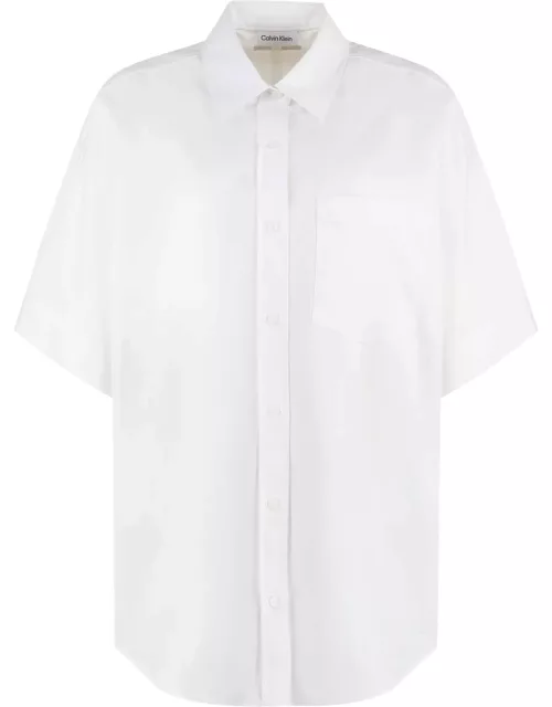 Calvin Klein Short Sleeve Cotton Blend Shirt