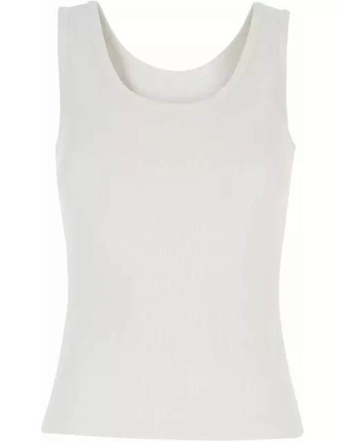 Dunst White Tank Top In Cotton Blend Woman