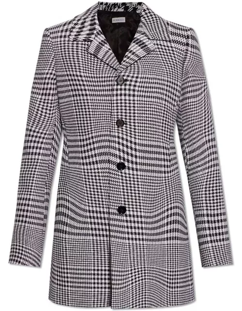 Burberry Warped Houndstooth Single Breasted Blazer