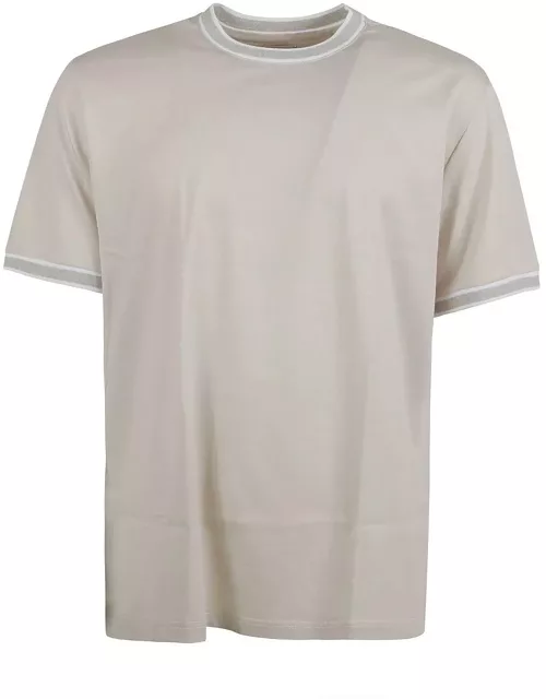 Eleventy Striped-tipping Crewneck T-shirt