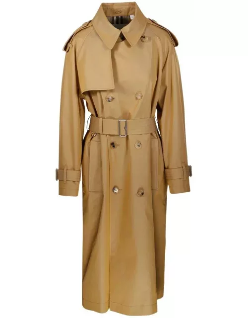 Burberry Kensington Heritage Double Breasted Belted Trench Coat
