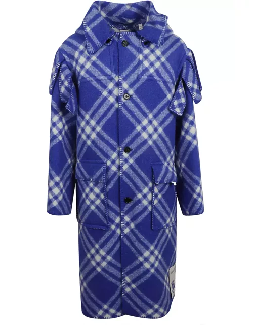 Burberry Check Long Buttoned Coat