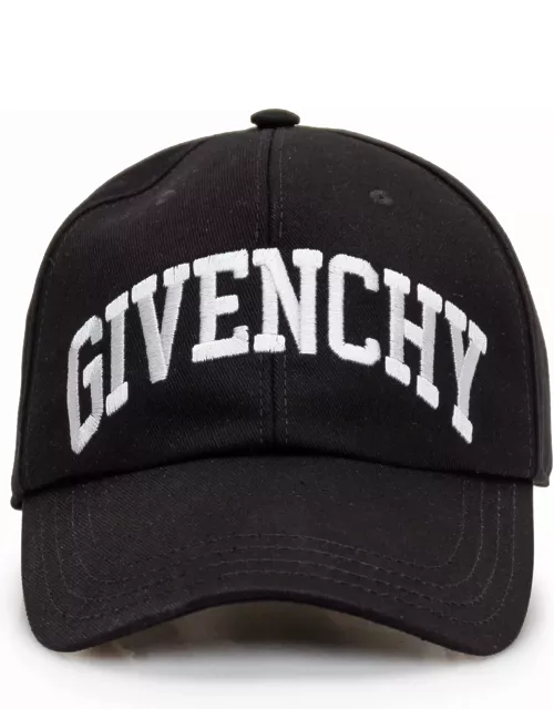 Black Baseball Hat With Givenchy College Embroidery