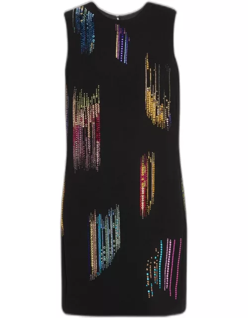 FWB Shift Dress with Multicolor Crystal Detai