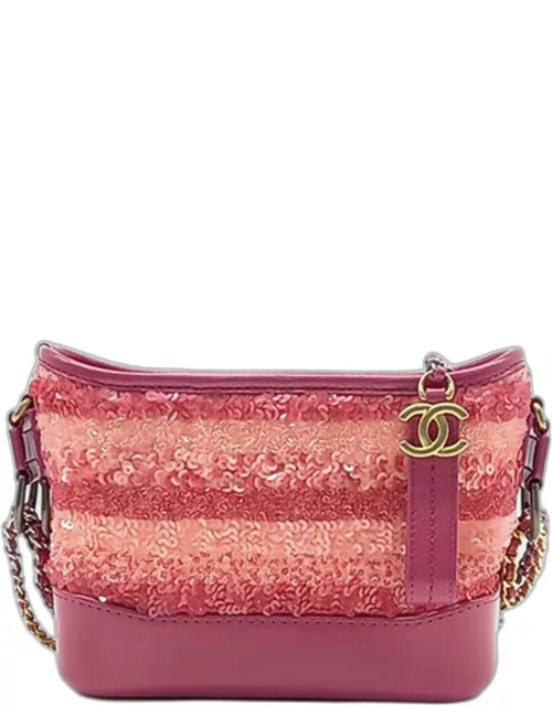 Chanel Pink Sequin Small Gabrielle Hobo Bag