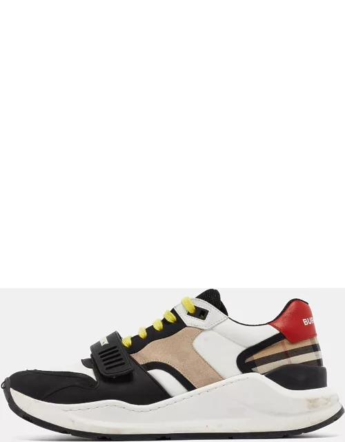 Burberry Multicolor Suede and Fabric Velcro Low Top Sneaker