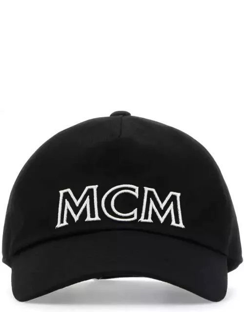 MCM Black Cotton Baseball Cap