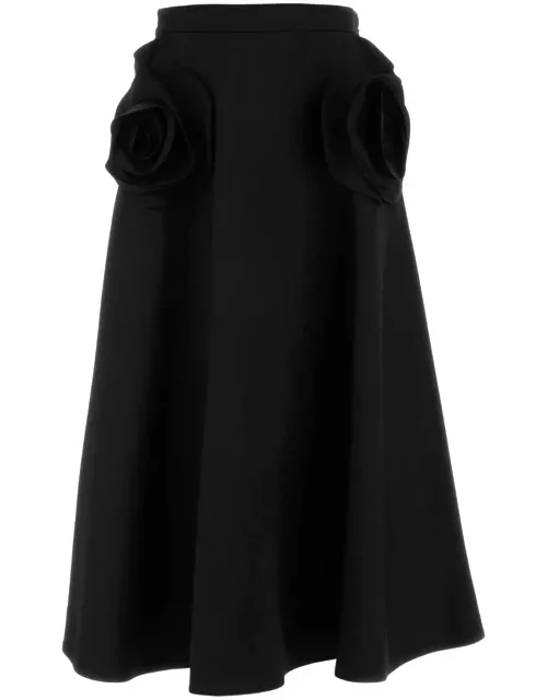 Valentino Garavani Black Wool Blend Skirt