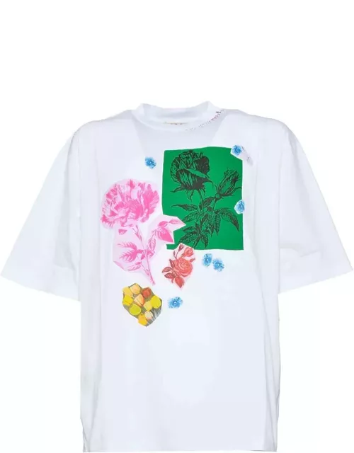 Marni Floral Printed Crewneck T-shirt