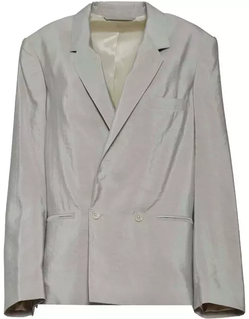 Lemaire Double-breasted Long-sleeved Crinkled Blazer