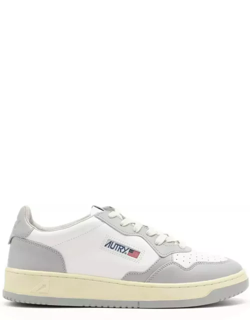 Autry Medalist White/grey Leather Trainer
