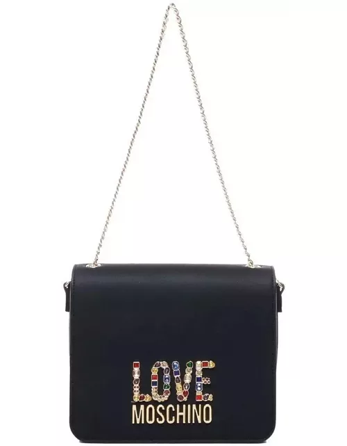 Moschino Embellished Chain-linked Shoulder Bag