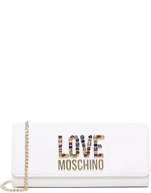 Moschino Logo-lettering Chain-linked Clutch Bag