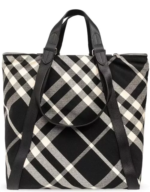 Burberry Festival Check-pattern Top Handle Bag