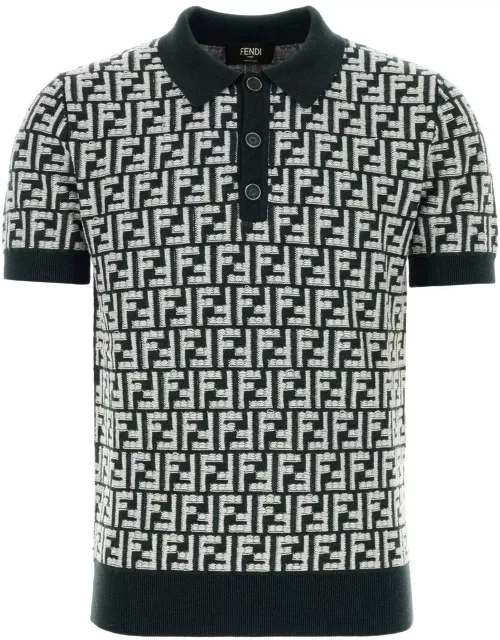 Fendi Embroidered Wool Polo Shirt